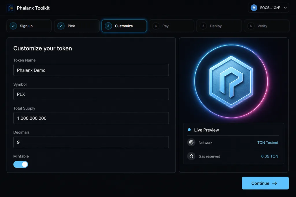 Phalanx Toolkit token wizard